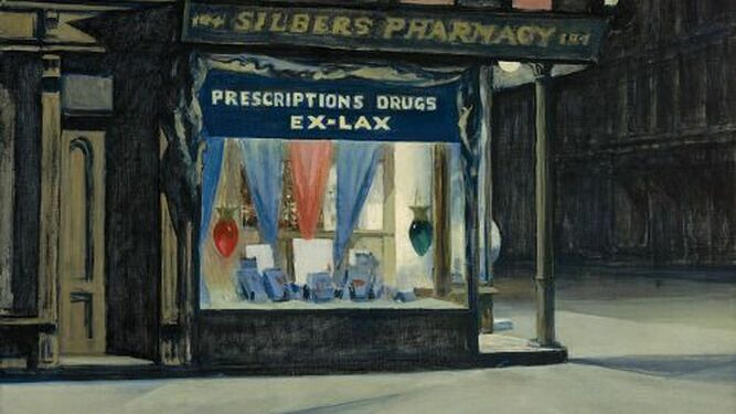 "Farmacia". E. Hopper, 1927