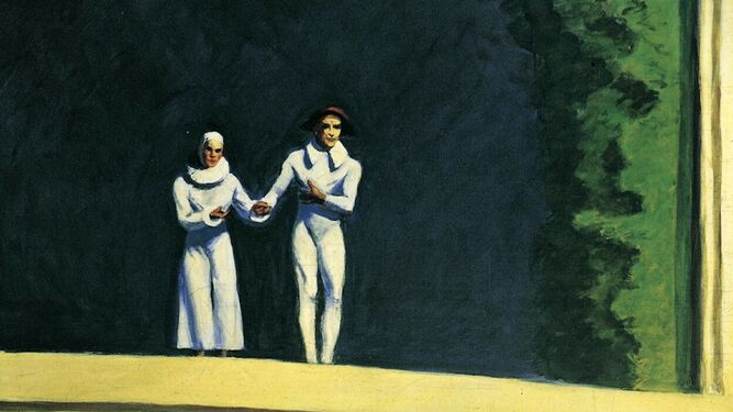 "Dos comediantes". E. Hopper, 1965