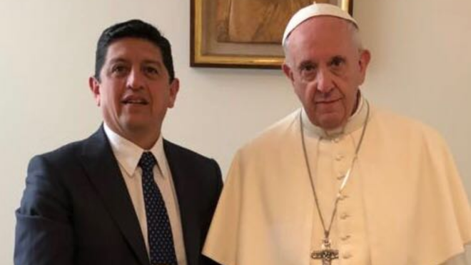 El Papa y Gustavo Moreno