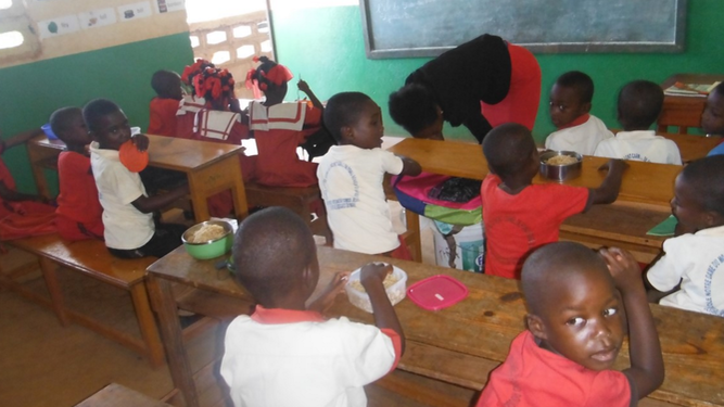 Cantinas en una escuela de la diócesis de Jérémie, Haití