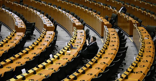 Miembros del Parlamento Europeo en Bruselas