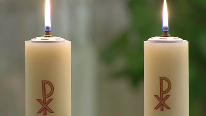 Velas de la capilla de Santa Marta