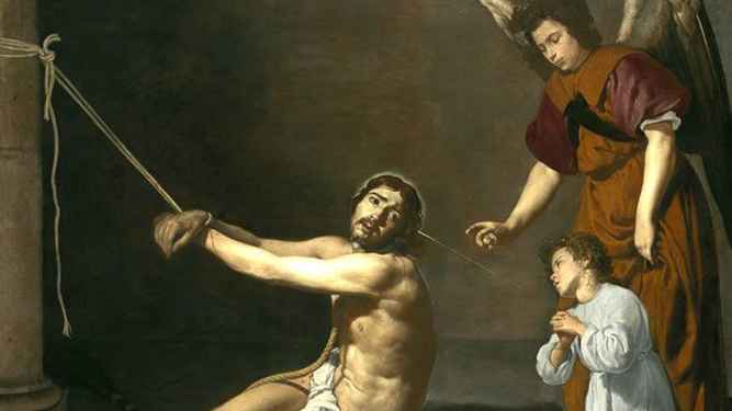 Detalle de "Cristo atado a la columna", Velázquez