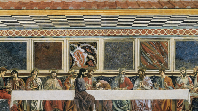 Detalle de la "Última cena", de A. del Castagno
