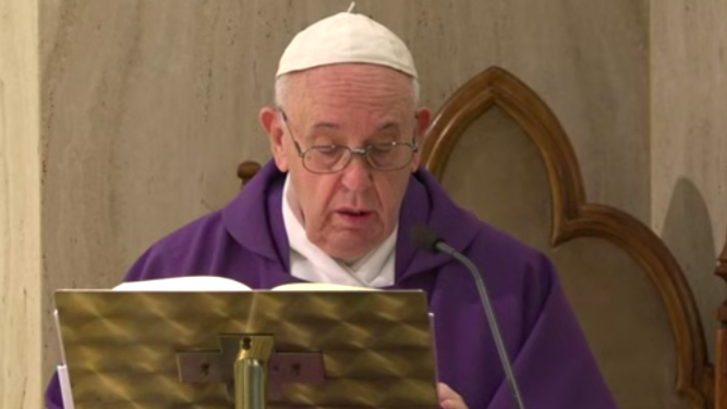 El Papa, durante la misa de hoy
