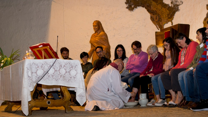 El Padre Vicente, en el lavatorio de 2019