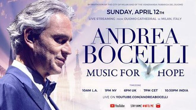 Andrea Bocelli dará un concierto el Domingo de Resurrección en la catedral de Milán