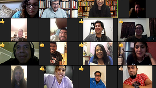 Parte del Equipo Diocesano de jóvenes, planificando el retiro online