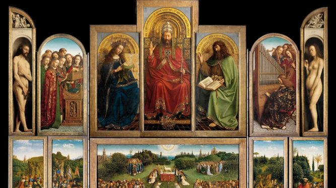 Políptico de la Adoración del Cordero Místico. Hnos Van Eyck