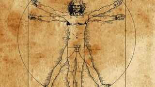 El hombre de Vitrubio. Boceto de Leonardo da Vinci