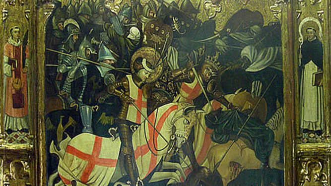 San Jorge en el retablo de su capilla en la Catedral de Valencia