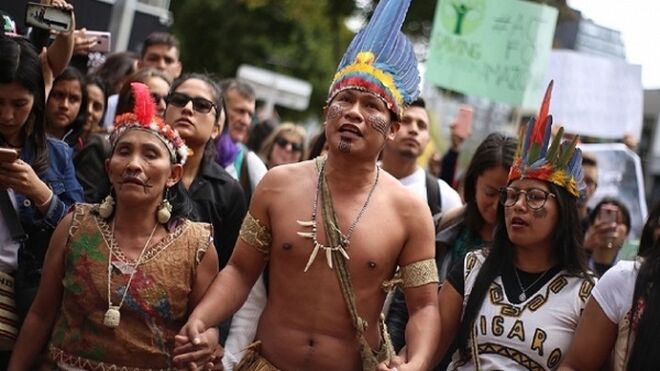 Indígenas se manifiestan en Manaos