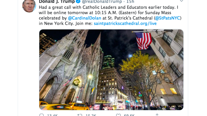 Trump, agradecido a Dolan en Twitter