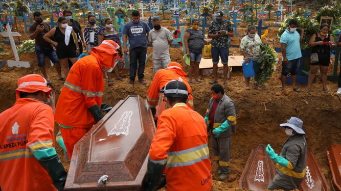 Muertes por coronavirus en Manaos, Amazonía brasileña