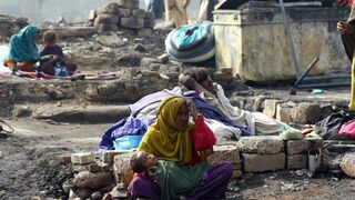 Barrios pobres de la periferia de Karachi. Pakistán