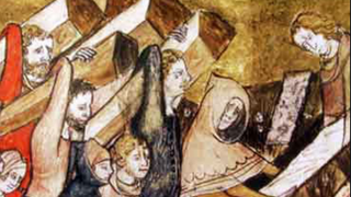 Entierro de las víctimas de la peste en Tournai. Miniatura Siglo XIV