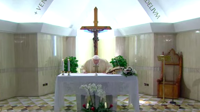 Francisco, hoy, en Santa Marta