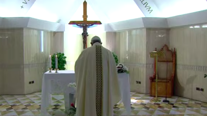 El Papa, en la capilla de Santa Marta