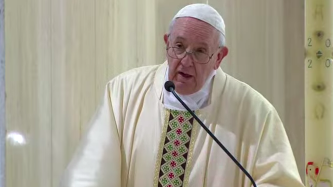 El Papa, durante su homilía
