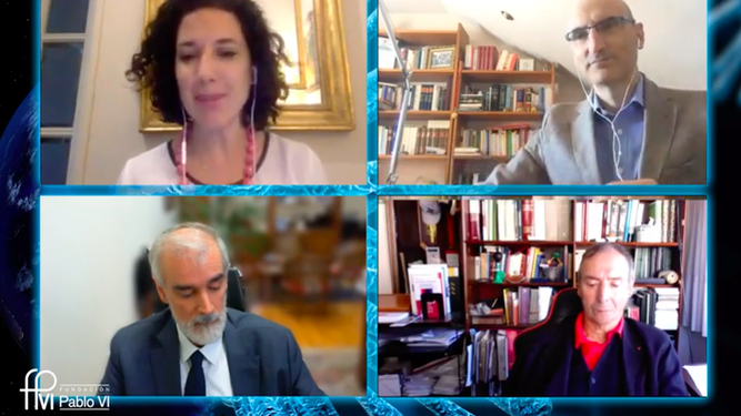 María Solano, Jesús Avezuela, Julio L. Martínez sj., y Juan José Laborda