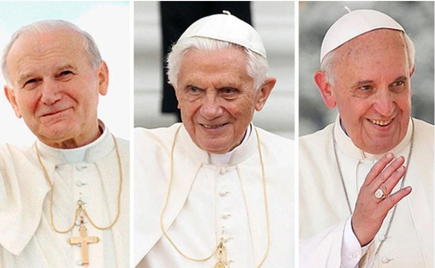 los tres últimos pontífices