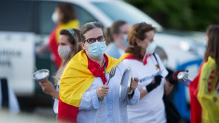 Escrache a Pablo Iglesias en las inmediaciones de su domicilio