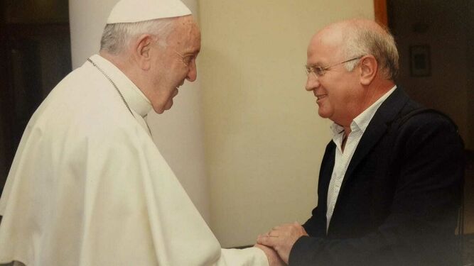 Faustino Catalina, con el Papa Francisco