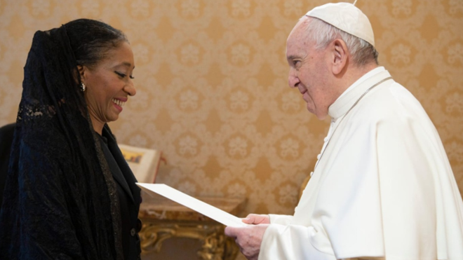 María Fernanda Silva y el Papa Francisco