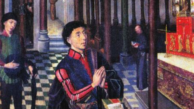 Escena en el Retablo de los Gozos de Santa María