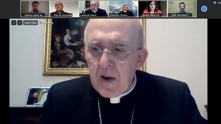 El Cardenal Osoro participando en uno de los encuentros virtuales de la semana.
