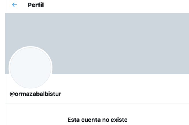 La cuenta de Oemazabal desactivada