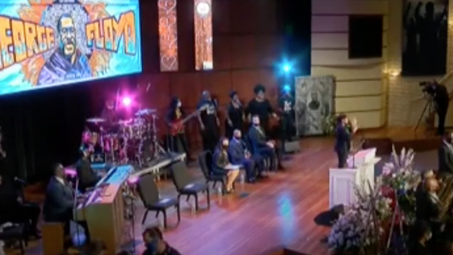 Altar de la iglesia donde se ha celebrado el primer funeral de George Floyd