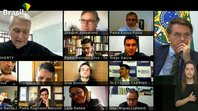 Reunión entre Bolsonaro y televisiones católicas