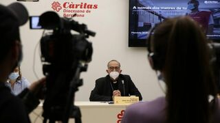 Omella, en la sede de Cáritas diocesana de Barcelona