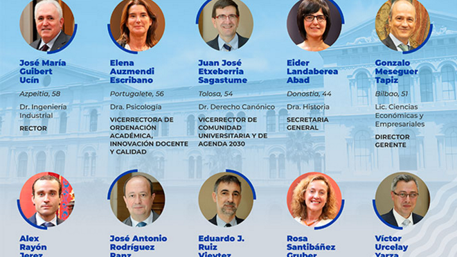 Nuevo equipo rectoral de la Universidad de Deusto