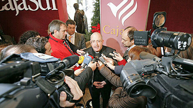 Santiago Gómez Sierra, obispo de Huelva, en su etapa como presidente de Cajasur