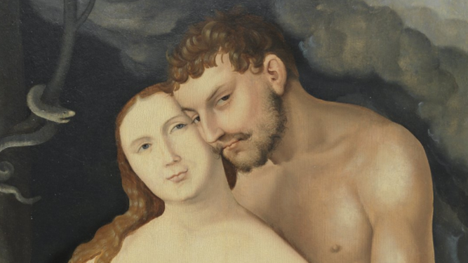 Detalle de 'Adán y Eva', Baldung Grien