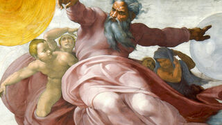 La Creación del sol y la luna. Miguel Ángel