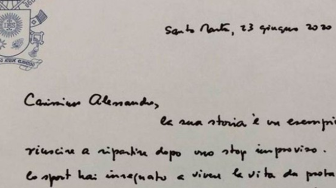 La carta del Papa Francisco a Zanardi