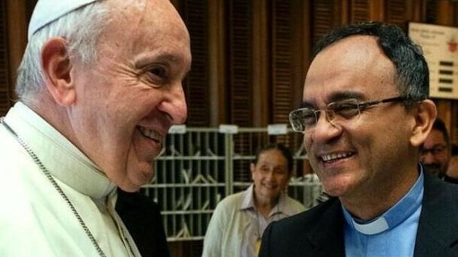 Adelson Araújo dos Santos con el Papa Francisco