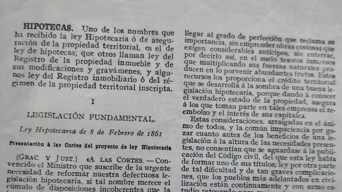Legislación hipotecaria