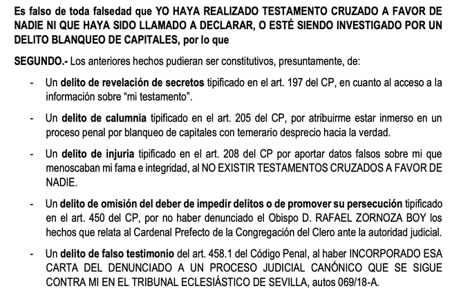 La denuncia contra Zornoza