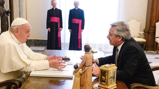 Francisco y Alberto Fernández en el Vaticano