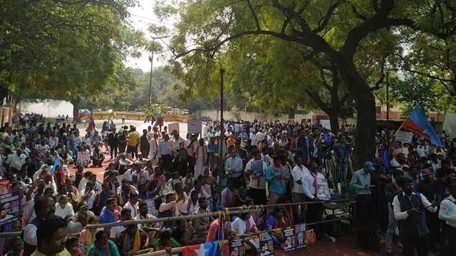 Manifestación de dalits cristianos y musulmanes en Nueva Delhi