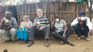 Obispo Virgilio Pante y misioneros