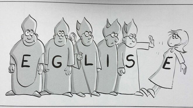 Un empujón a la mujer en la Iglesia