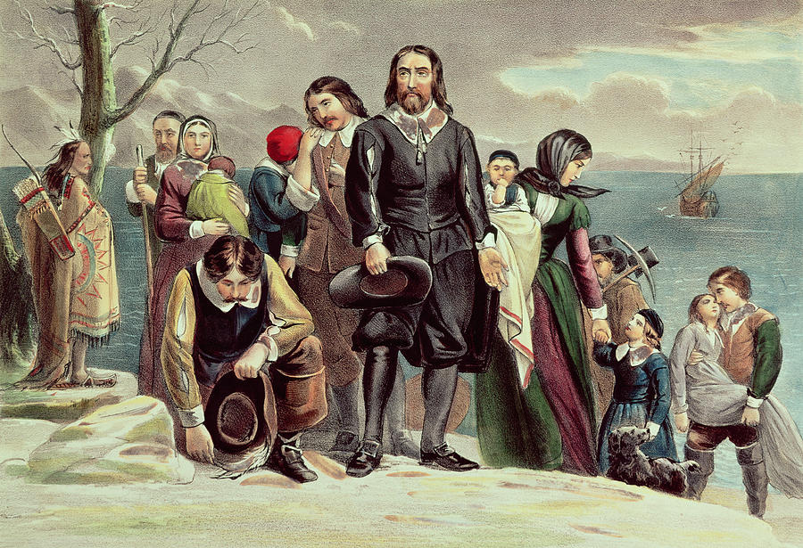 the-landing-of-the-pilgrims-at-plymouth-currier-and-ives