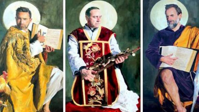 El cura del retablo der Guadix (en el centro)