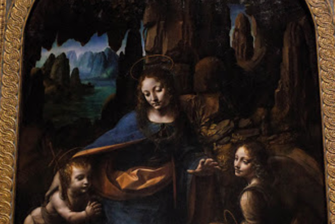 Figuras y accidentes geográficos en 'La Virgen de las Rocas', Da Vinci