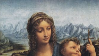 Montañas en 'La Virgen del huso'. Leonardo Da Vinci